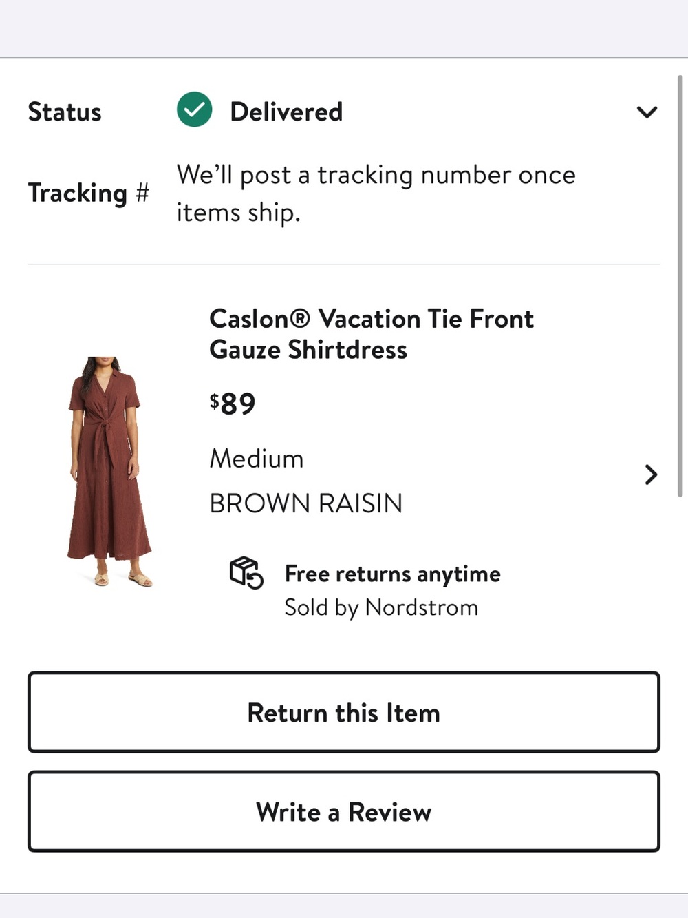 Caslon Button-Front Tie-Waist Maxi Dress - Burgundy - Picture 6 of 8